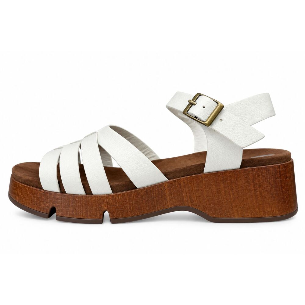 White Mountain Lauren Low Platform Sandals White Size 9 Boho Resort Casual